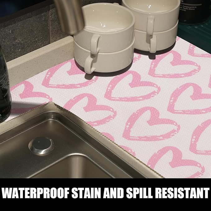 Pink Heart Drawer Liner for Cabinets, Shelf Liner Non-Adhesive and Strong - Image 7