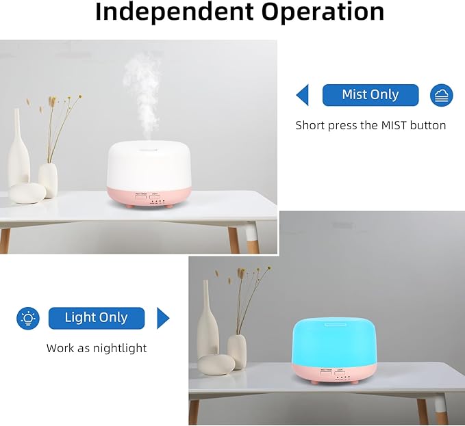 300ML Essential Oil Diffuser, Cool Mist Small Diffuser - Image 3