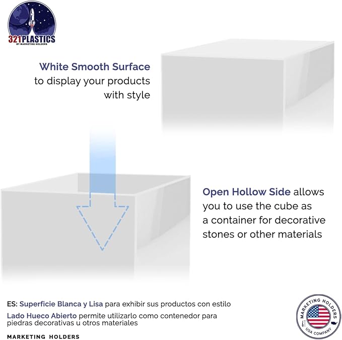 7 Inch White Acrylic Display Box Versatile Square Plexiglass Retail Product - Image 5