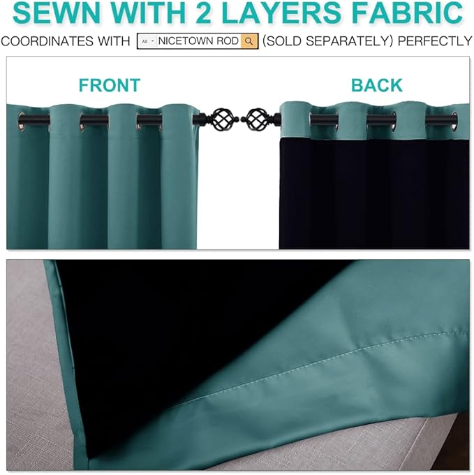 NICETOWN Small 100% Blackout Curtains - Image 5