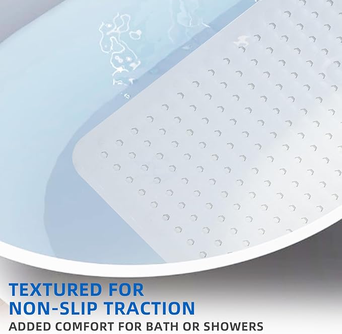 ZHICHENG Bath Tub and Shower Mats, Non-Slip 39 x 16 Inch Extra Long Bath Mat - Image 4