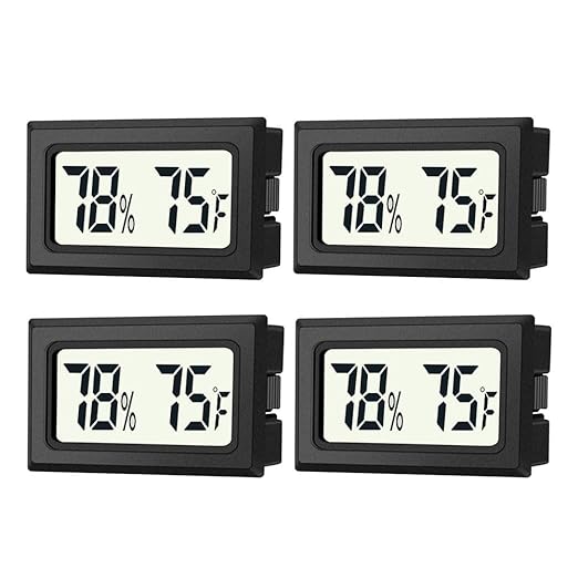 4 Pack Mini Digital Hygrometer Thermometer Gauge, Indoor Outdoor Temperature by JEDEW