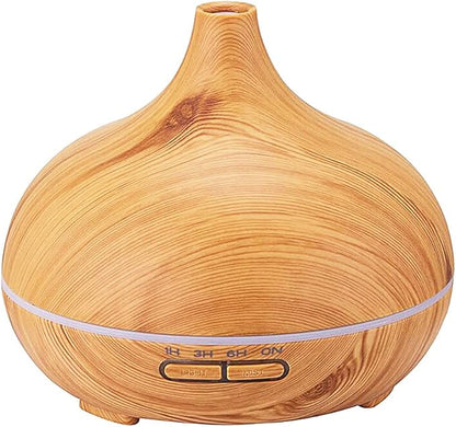 Wood Grain Aroma Diffuser 300 ml Light Yellow, Essential Oils, Ultrasonic Cool by U-MATE
