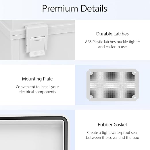 Junction Box IP65 Waterproof Dustproof ABS Plastic Enclosure Outdoor and Indoor - Image 4