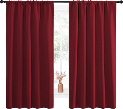 NICETOWN Christmas Burgundy Blackout Curtains and Drapes - Image 2