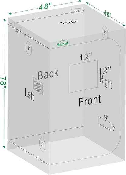 Grow Tent for Plants Indoor 48"x48"x78" Mylar Hydroponic Grow Tents Indoor Grow - Image 9