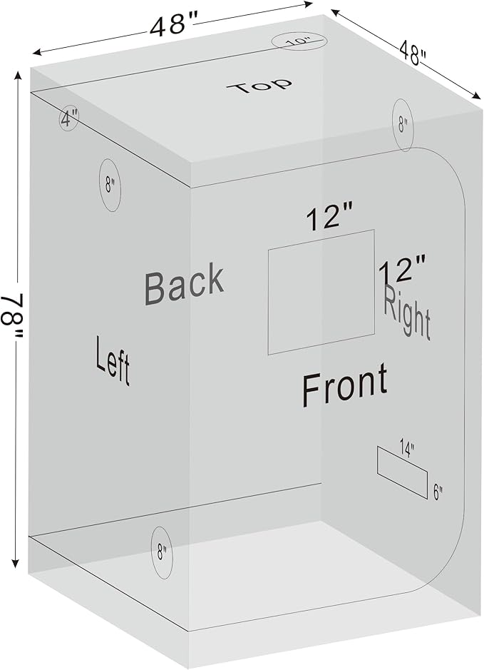 Grow Tent 48"x48"x78" Growing Tents - Image 9