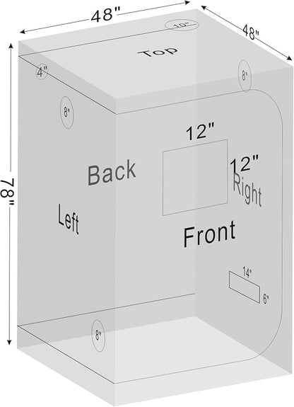 Grow Tent 48"x48"x78" Growing Tents - Image 9