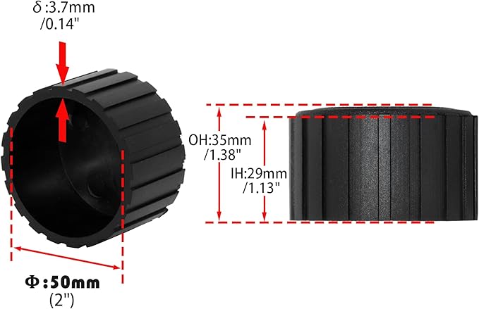 Flyshop 2", 50 mm, Patio Round Chair Leg Caps, Furniture Table Feet Covers - Image 2
