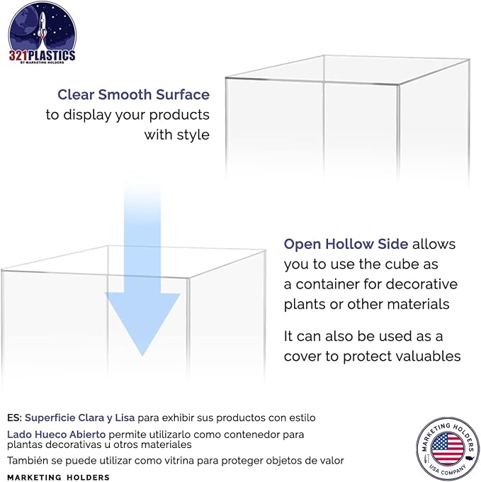 10" x 10" x 15" Acrylic Display Riser Box - Image 4