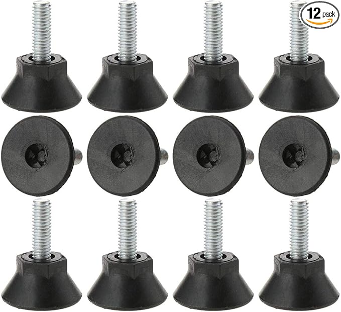 uxcell M6 x 18 x 25mm Screw on Furniture Glide Leveling Feet Adjustable Leveler by uxcell