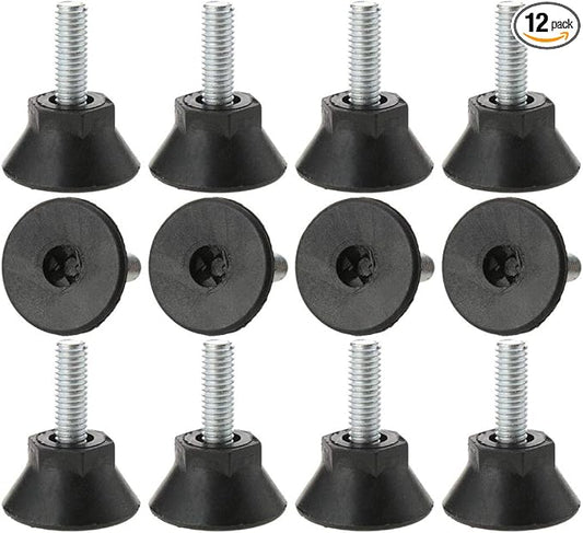 uxcell M6 x 18 x 25mm Screw on Furniture Glide Leveling Feet Adjustable Leveler by uxcell