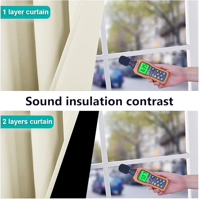 NICETOWN Thermal Insulated 100% Blackout Curtains, Noise Reducing Performance - Image 4