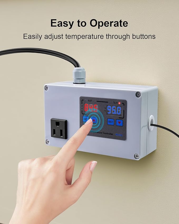 1100W Digital Temperature Controller, 110V 10A Thermostat Switch - Image 5