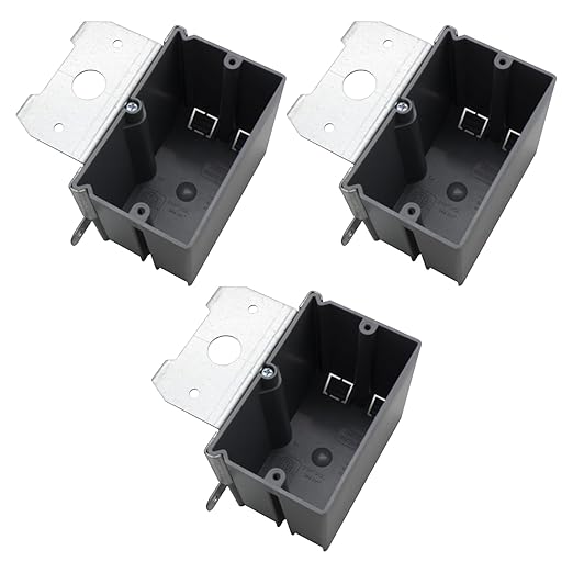 MAKERELE 1-Gang Adjustable Outlet Box Plastic, PVC Grey Electrical Switch by MAKERELE