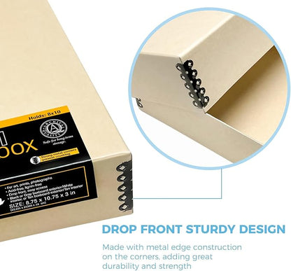 Lineco Museum Archival Storage Box, 8.75x10.75x3 in. Drop Front Design. - Image 4