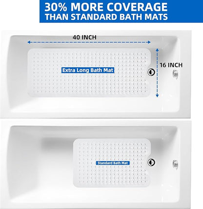 ZHICHENG Bath Tub and Shower Mats, Non-Slip 39 x 16 Inch Extra Long Bath Mat - Image 6