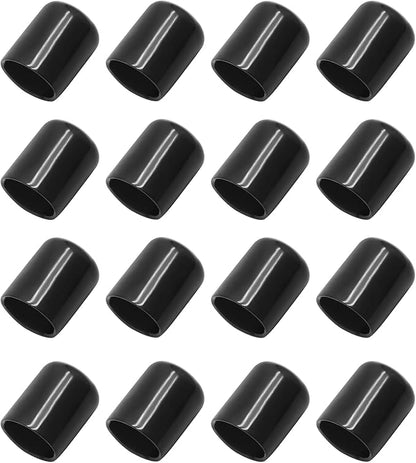 12 Pcs Round Rubber End Caps 4/5" ID Vinyl Flexible Bolt Chair Foot Covers by Bonsicoky