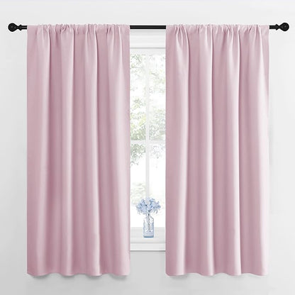NICETOWN RV Blackout Curtains for Camper Windows, Baby Pink, Short Blackout by NICETOWN