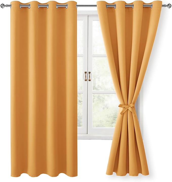 Hiasan Blackout Curtains for Bedroom, 52 x 63 Inches Length by Hiasan