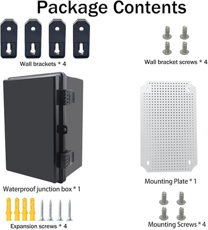 Junction Box, Hinged Black Cover IP67 Waterproof ABS Project Box - Image 6