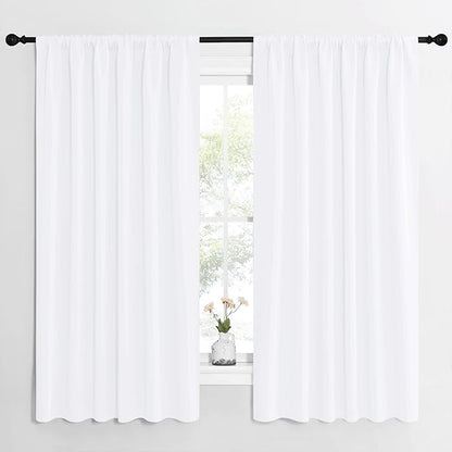 NICETOWN White Curtains, 50% Light Blocking Curtain Panels by NICETOWN