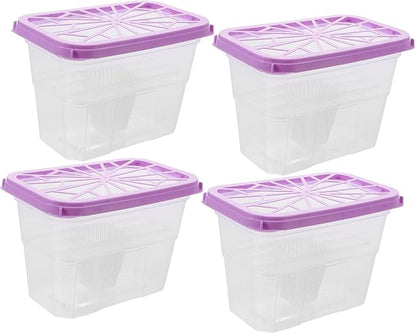 Happyyami 4Pcs Reusable Moisture Absorber Box Large Capacity Plastic Holder by Happyyami