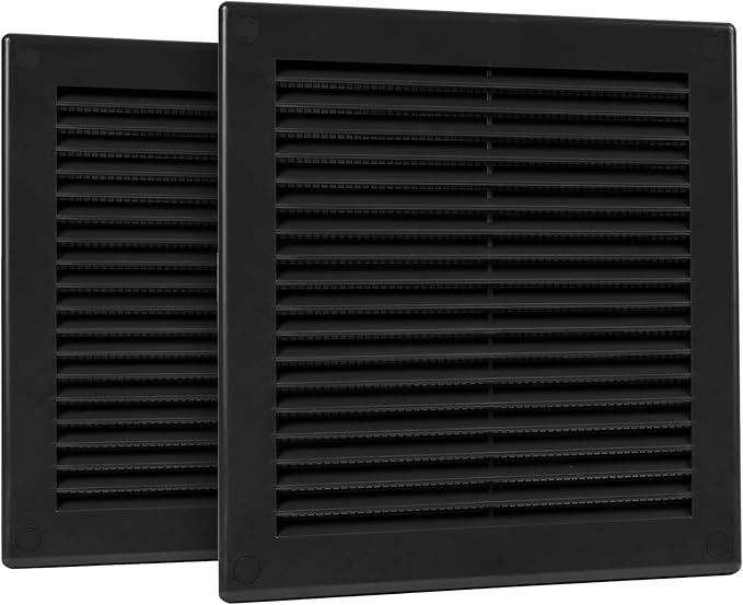2-Pack 8" x 8" Square Air Vent Cover – Black Plastic Vent Deflector by Unknown