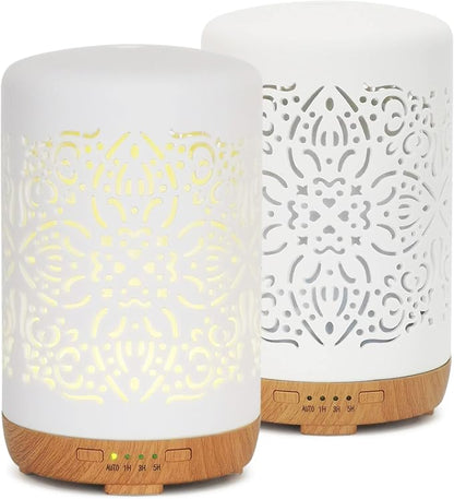 Earnest Living Essential Oil Diffuser White Ceramic Diffuser 250 ml Timers - Image 3