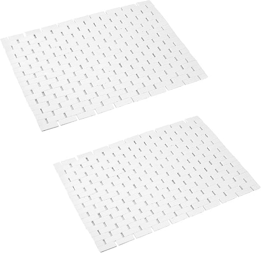 Bath Mat Bathroom Rugs Floor Wood Shower Bathtub Waterproof Non Slip Grey by Fovlaurs