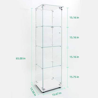Yoluckea 4 Tiers Glass Display Cabinet - Image 2