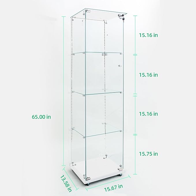 Yoluckea 4-Tier Glass Display Cabinet - Image 2