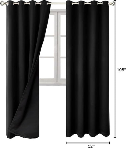 BGment 100% Blackout Curtains 108 Inch Long 2 Panles Set, Thermal Insulated - Image 9