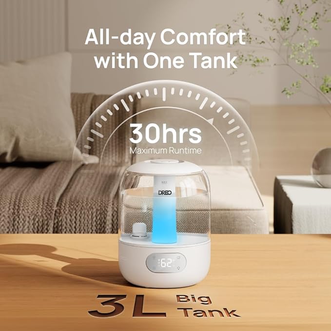 DREO Humidifiers for Bedroom, Cool Mist 3L Humidifiers - Image 6