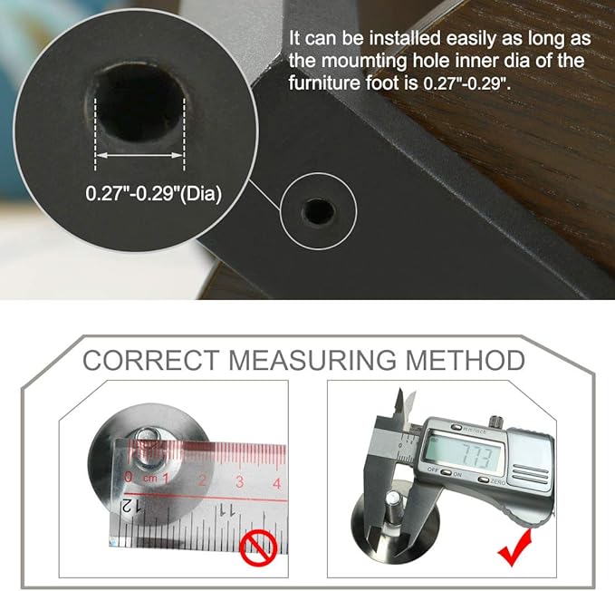 uxcell M8 x 25 x 30mm Screw on Furniture Glide Leveling Feet Adjustable Leveler - Image 3