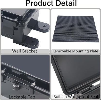 Junction Box, Hinged Black Clear Cover IP67 Waterproof ABS Project Box - Image 4