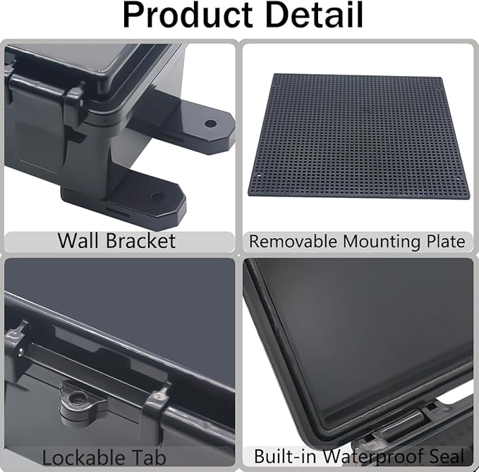 Junction Box, Hinged Black Cover IP67 Waterproof ABS Project Box - Image 4