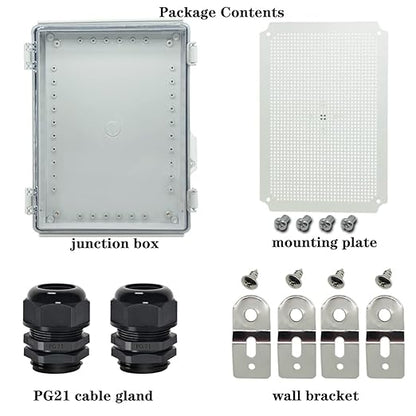 Zulkit Junction Box, IP67 Waterproof Electrical Box Hinged Clear Cover - Image 6