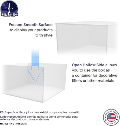 Frosted Acrylic Display Box Counter Retail Merchandise Storage Bin No Lid - Image 4