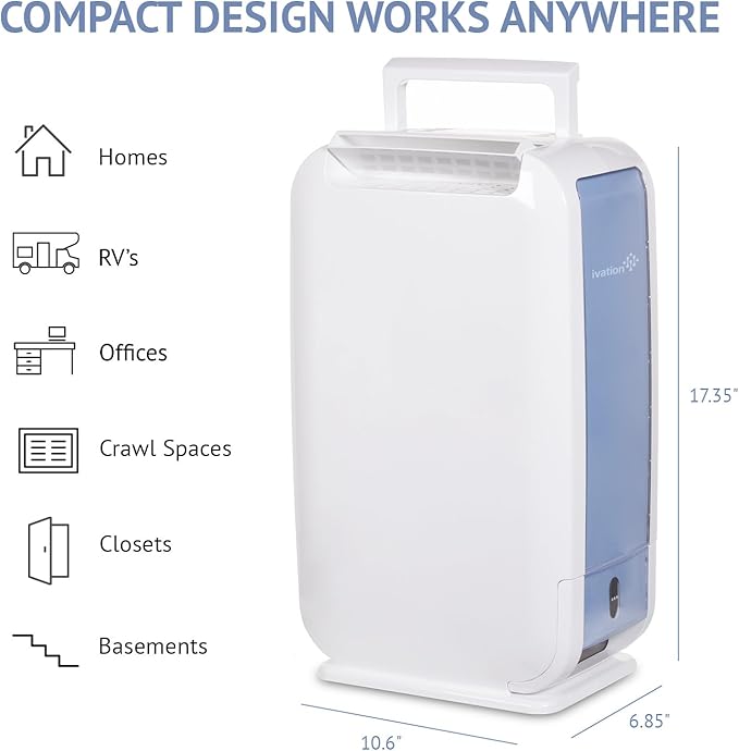 Ivation 13-Pint Small-Area Desiccant Dehumidifier Compact and Quiet - - Image 5