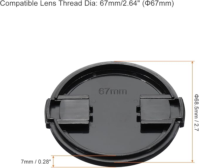 PATIKIL Camera Lens Cap, 2 Pack Sides Pinch Front Lens Cover - Image 2