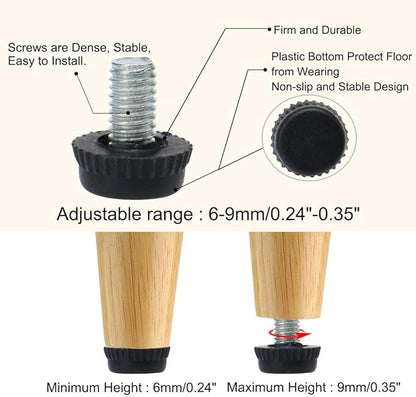 uxcell M6 x 10 x 15mm Leveling Feet Adjustable Leveler Floor Protector Cover Pad - Image 4