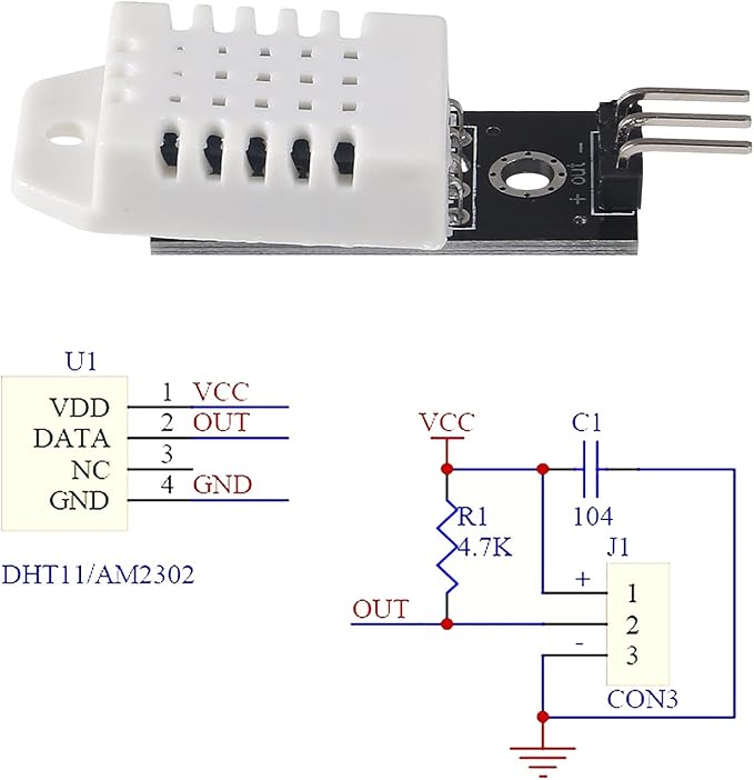 DIANN 5pcs DHT22/AM2302 Temperature and Humidity Sensor Module Temp Humidity - Image 2