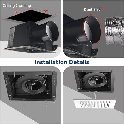 Bathroom Exhaust and Ventilation Fan 88CFM, Ultra-quiet Bath Fan Ceiling Mount - Image 7