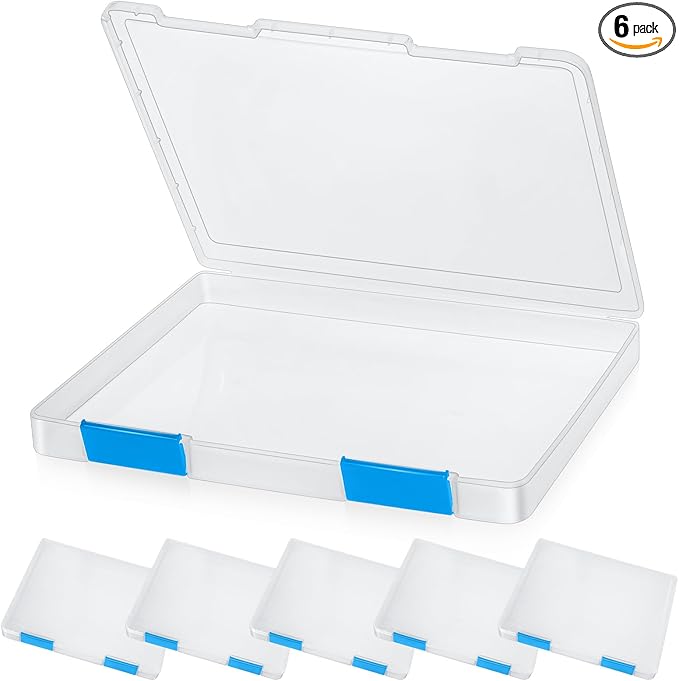 PerKoop 6 Pcs Clear Paper Storage Box A4 Plastic File Box Document Paper by PerKoop