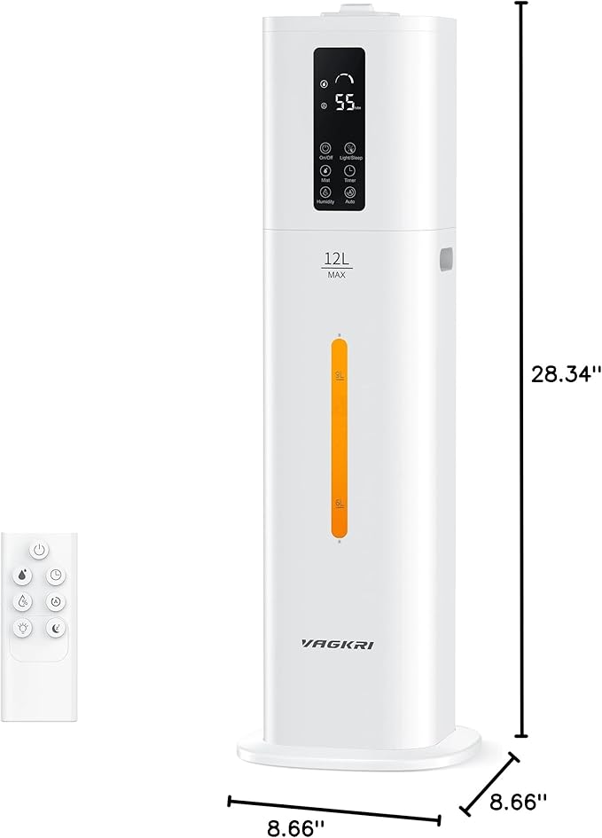 VAGKRI 12L Humidifiers for Large Room, Last 120 Hours, Cover up to 1000ft² - Image 8