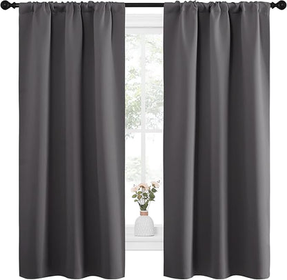 NICETOWN Grey Window Curtains for Bedroom - Image 2
