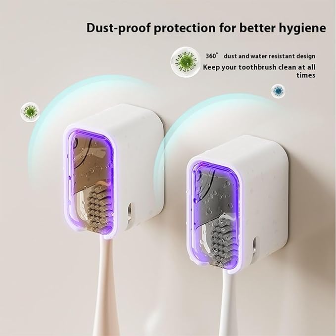 2 Pcs Toothbrush Holders for Bathroom, Toothbrush Holder Wall Mounted - Image 3
