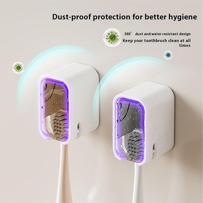 2 Pcs Toothbrush Holders for Bathroom, Toothbrush Holder Wall Mounted - Image 3