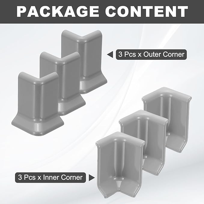 uxcell Self Adhesive Baseboard Corner Blocks, 2.2 Inch Wall Edge Corner - Image 3